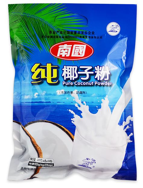 海南特产南国纯椰子粉16g*20袋320g纯椰奶粉早餐椰汁粉代餐粉