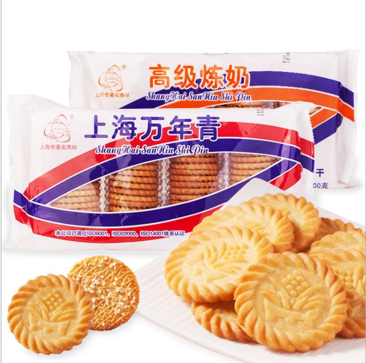 上海特产 三牛万年青酥性饼干400g 休闲零食