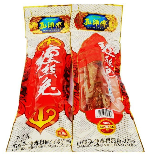 四川特产 广汉缠丝兔孔师傅腊肉风味兔肉真空礼袋装500克 单袋运费8元 两袋包邮