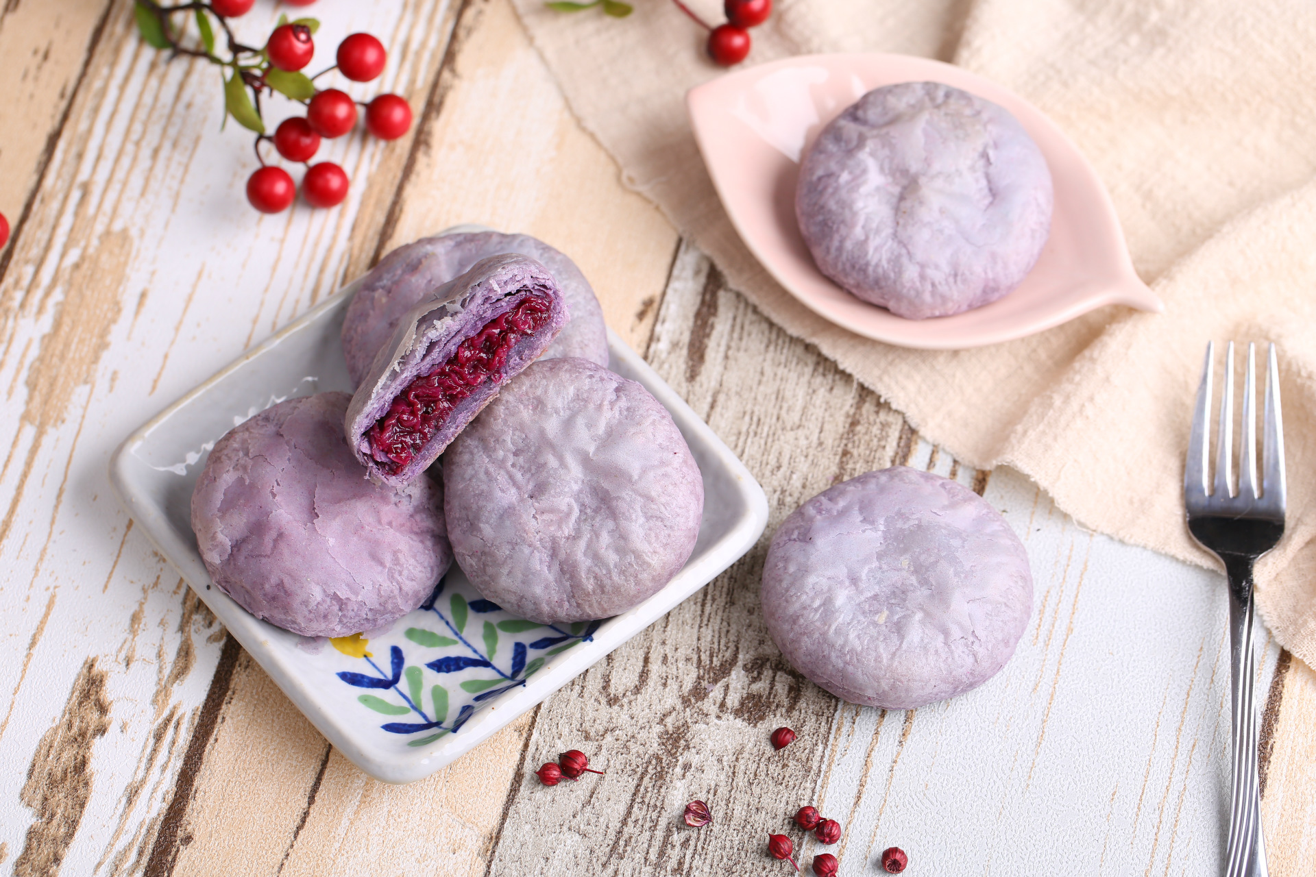 云南特产 紫薯鲜花饼 纯手工糕点零食 