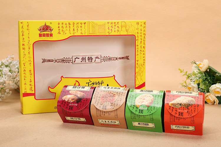 广东特产 【皇冠世家】味在西关400g四种口味礼盒装酥饼 单盒运费7元 两盒包邮