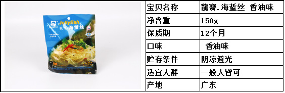 广东特产 海蜇头香油味天然海蜇150g/袋*10 