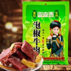 四川特产 大凉山特产 思奇香泡椒牛肉干108g 两袋组合装 零食小吃麻辣肉类零食